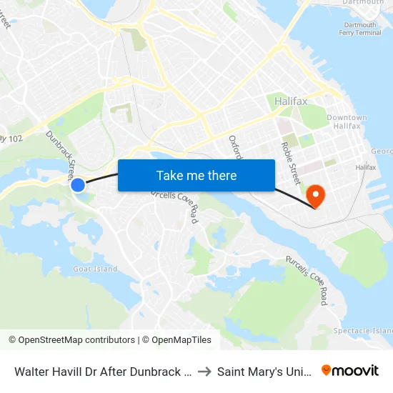 Walter Havill Dr After Dunbrack St (8809) to Saint Mary's University map