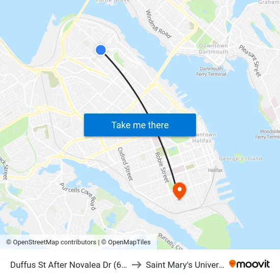 Duffus St After Novalea Dr (6583) to Saint Mary's University map