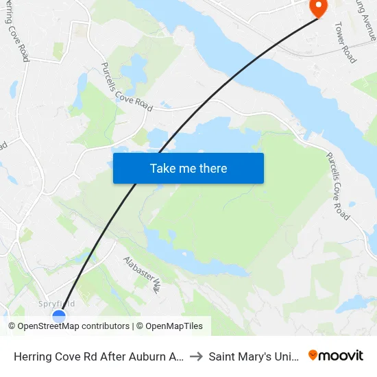 Herring Cove Rd After Auburn Ave (6875) to Saint Mary's University map