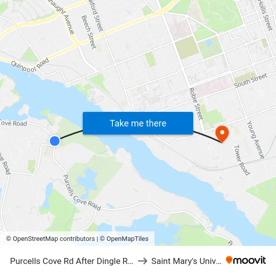 Purcells Cove Rd After Dingle Rd (8118) to Saint Mary's University map