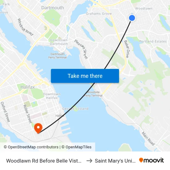 Woodlawn Rd Before Belle Vista Dr (8595) to Saint Mary's University map