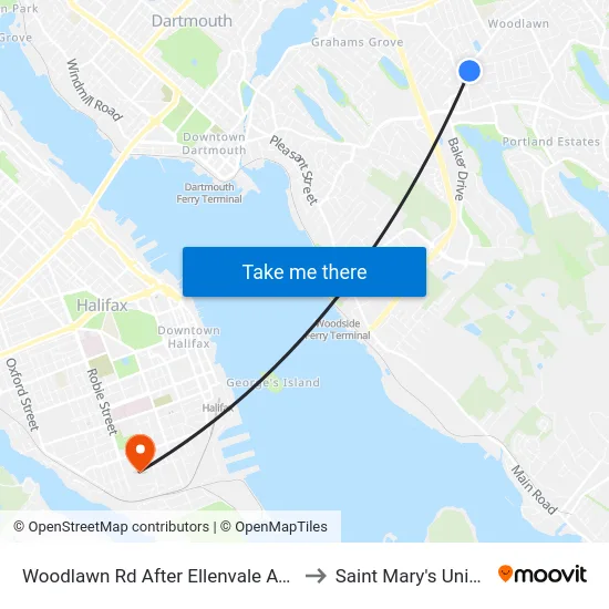 Woodlawn Rd After Ellenvale Ave (8593) to Saint Mary's University map