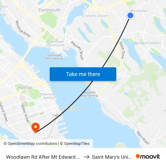 Woodlawn Rd After Mt Edward Rd (8590) to Saint Mary's University map