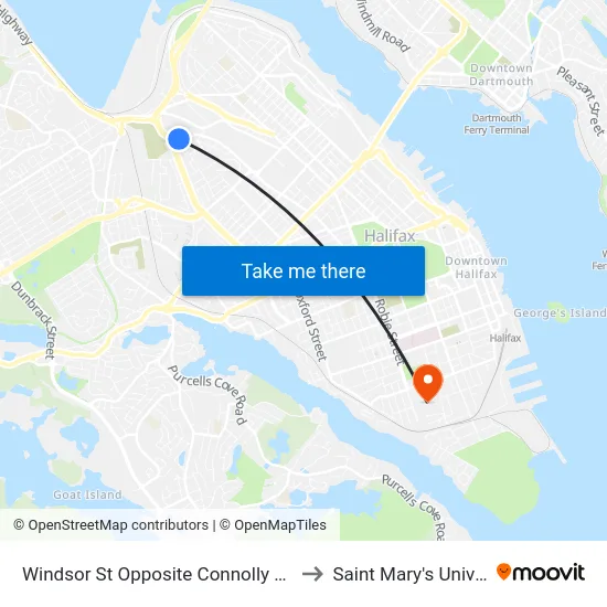 Windsor St Opposite Connolly St (8570) to Saint Mary's University map