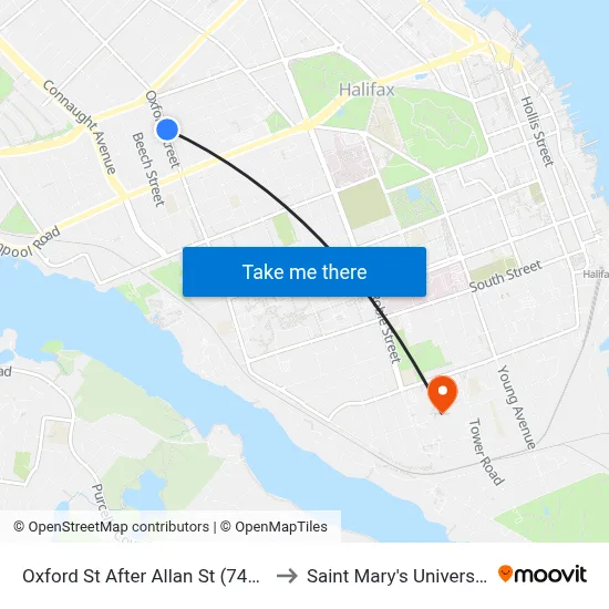 Oxford St After Allan St (7404) to Saint Mary's University map