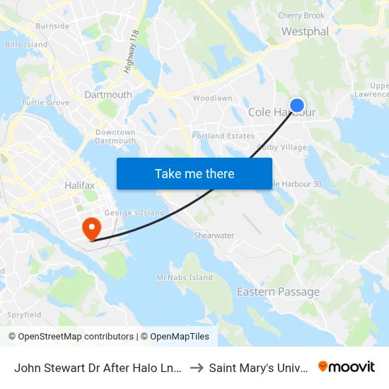 John Stewart Dr After Halo Ln (6994) to Saint Mary's University map