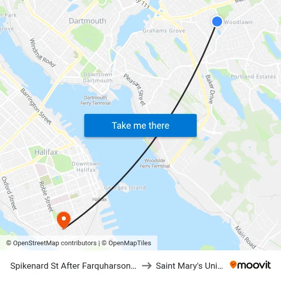 Spikenard St After Farquharson St (8320) to Saint Mary's University map