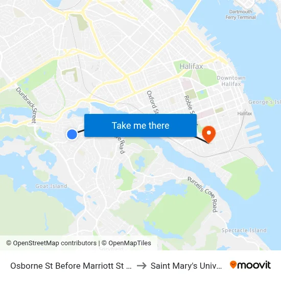 Osborne St Before Marriott St (7397) to Saint Mary's University map