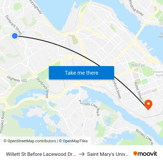 Willett St Before Lacewood Dr(7086) to Saint Mary's University map