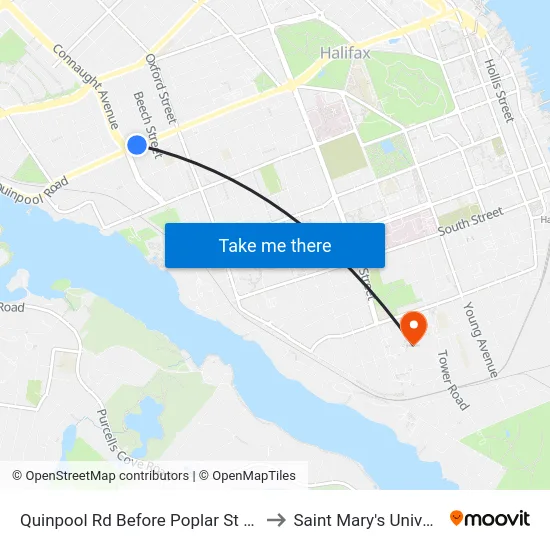 Quinpool Rd Before Poplar St (8146) to Saint Mary's University map