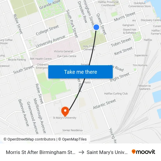 Morris St After Birmingham St (7246) to Saint Mary's University map