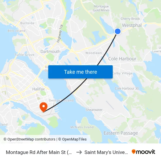 Montague Rd After Main St (7242) to Saint Mary's University map