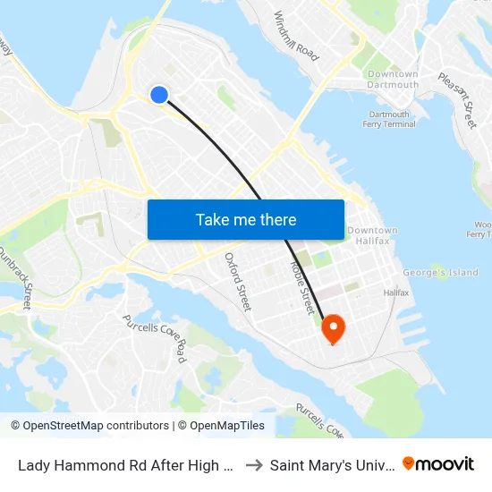 Lady Hammond Rd After High St (7091) to Saint Mary's University map