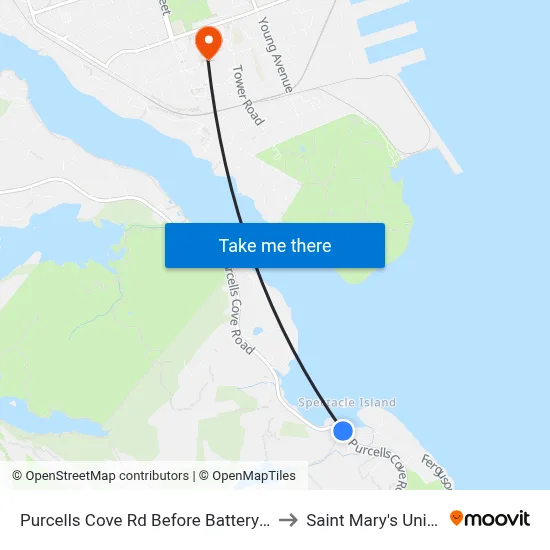 Purcells Cove Rd Before Battery Dr (8109) to Saint Mary's University map