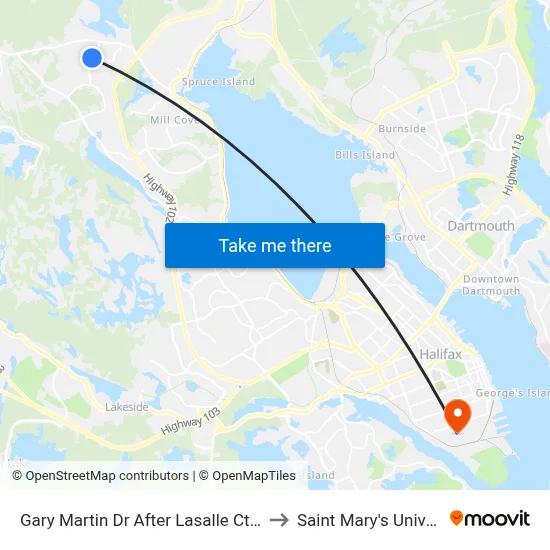 Gary Martin Dr After Lasalle Ct (6489) to Saint Mary's University map