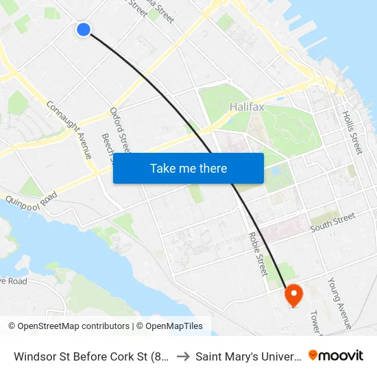 Windsor St Before Cork St (8561) to Saint Mary's University map