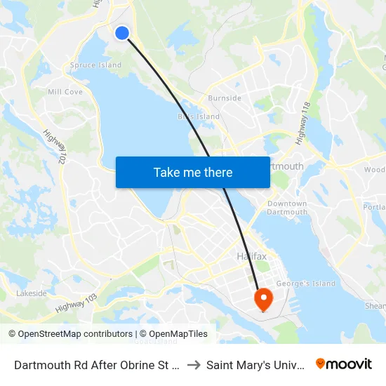 Dartmouth Rd After Obrine St (6554) to Saint Mary's University map