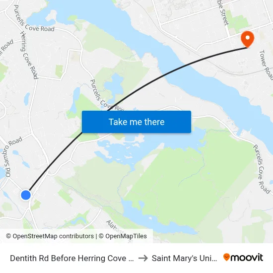 Dentith Rd Before Herring Cove Rd (6559) to Saint Mary's University map