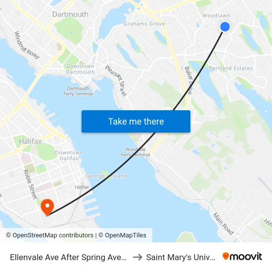 Ellenvale Ave After Spring Ave (6632) to Saint Mary's University map