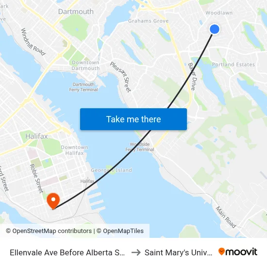 Ellenvale Ave Before Alberta St (6635) to Saint Mary's University map