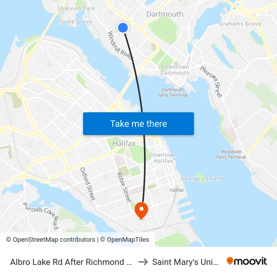 Albro Lake Rd After Richmond St (6019) to Saint Mary's University map