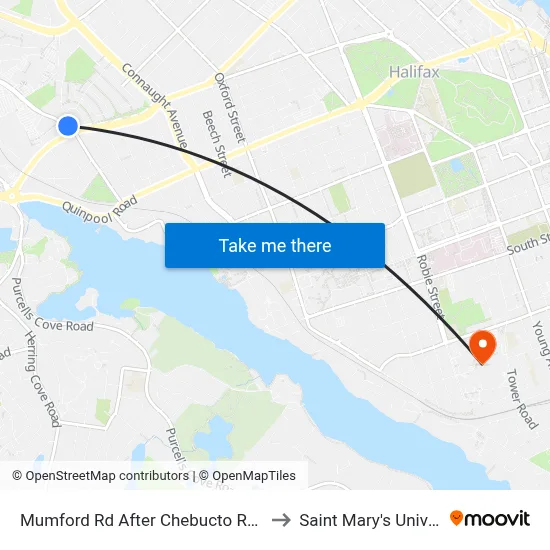 Mumford Rd After Chebucto Rd (7275) to Saint Mary's University map