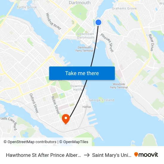 Hawthorne St After Prince Albert Rd (6836) to Saint Mary's University map