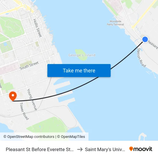 Pleasant St Before Everette St (7488) to Saint Mary's University map