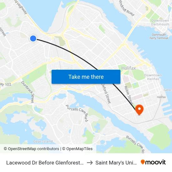 Lacewood Dr Before Glenforest Dr (7083) to Saint Mary's University map