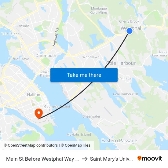 Main St Before Westphal Way (6945) to Saint Mary's University map