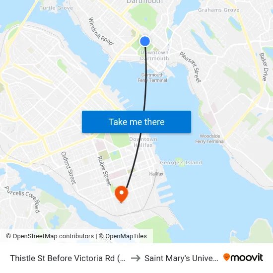 Thistle St Before Victoria Rd (8393) to Saint Mary's University map