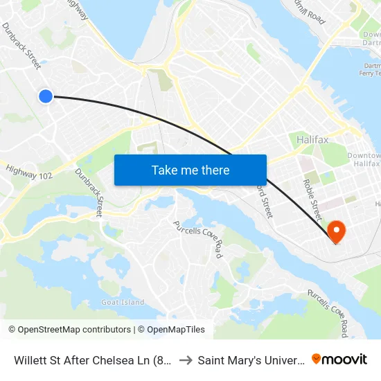 Willett St After Chelsea Ln (8489) to Saint Mary's University map