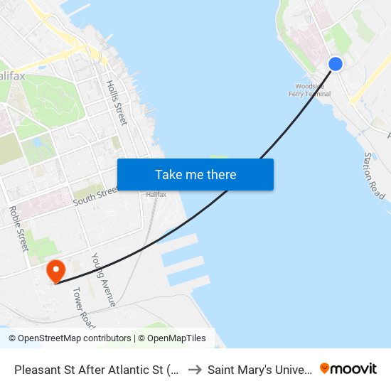 Pleasant St After Atlantic St (7466) to Saint Mary's University map