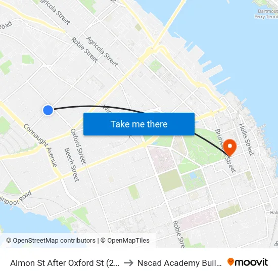 Almon St After Oxford St (2391) to Nscad Academy Building map