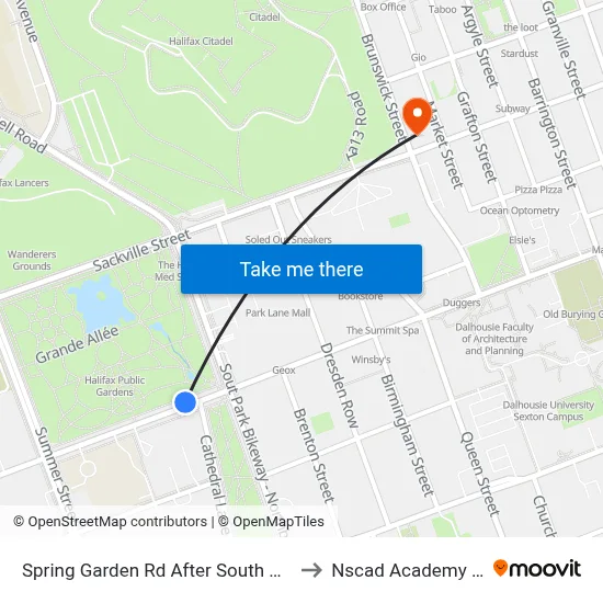 Spring Garden Rd After South Park St (8322) to Nscad Academy Building map