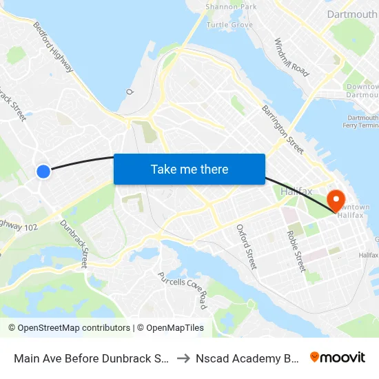 Main Ave Before Dunbrack St (2009) to Nscad Academy Building map