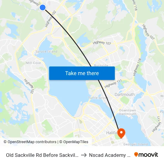 Old Sackville Rd Before Sackville Dr (2053) to Nscad Academy Building map