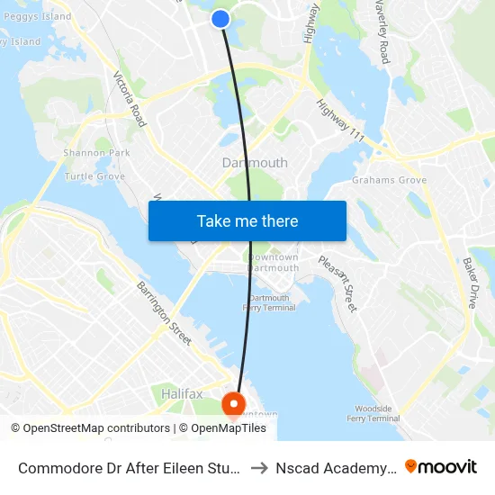 Commodore Dr After Eileen Stubbs Ave (2082) to Nscad Academy Building map
