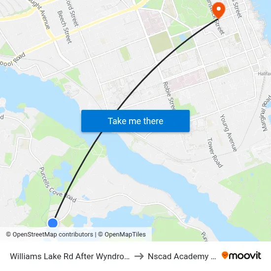 Williams Lake Rd After Wyndrock Dr (2157) to Nscad Academy Building map