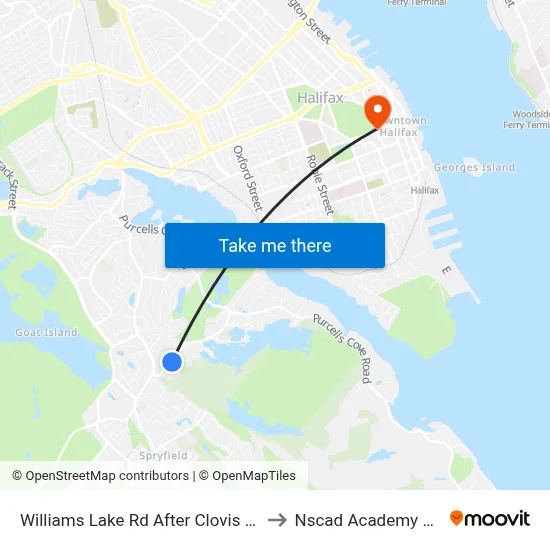 Williams Lake Rd After Clovis Ave (2159) to Nscad Academy Building map