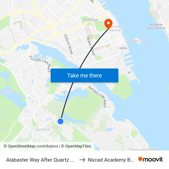 Alabaster Way After Quartz Dr (2164) to Nscad Academy Building map