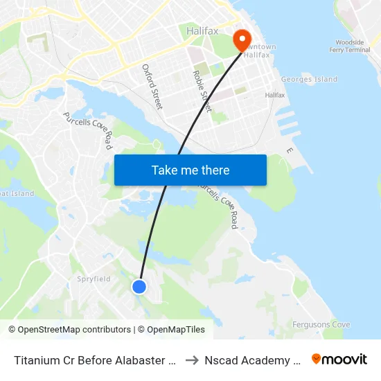 Titanium Cr Before Alabaster Way (2189) to Nscad Academy Building map