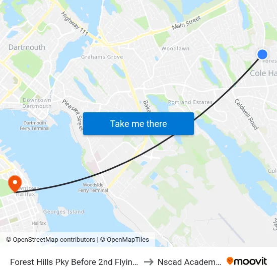 Forest Hills Pky Before 2nd Flying Cloud Dr (2227) to Nscad Academy Building map