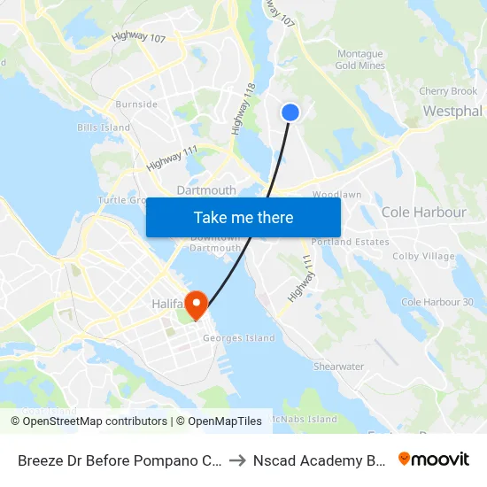 Breeze Dr Before Pompano Ct (2199) to Nscad Academy Building map