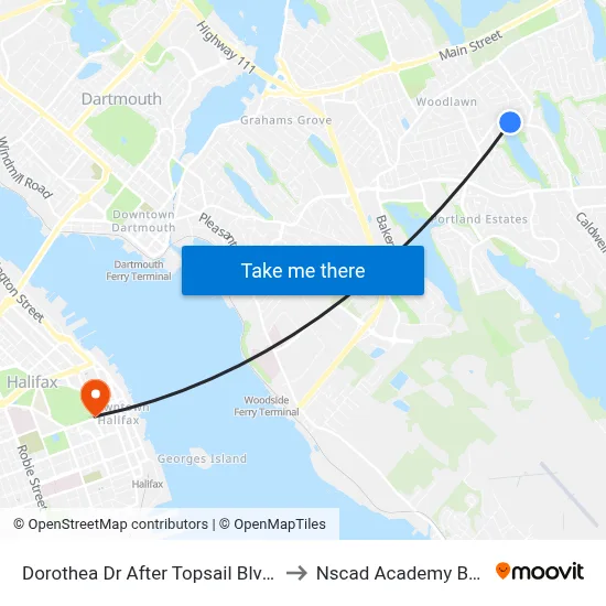 Dorothea Dr After Topsail Blvd (2204) to Nscad Academy Building map