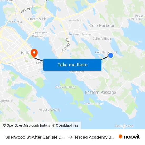 Sherwood St After Carlisle Dr (2245) to Nscad Academy Building map