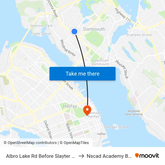 Albro Lake Rd Before Slayter St (2248) to Nscad Academy Building map