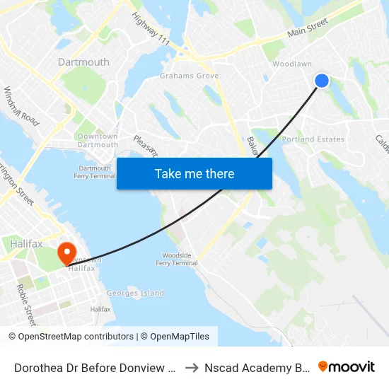Dorothea Dr Before Donview Dr (2259) to Nscad Academy Building map