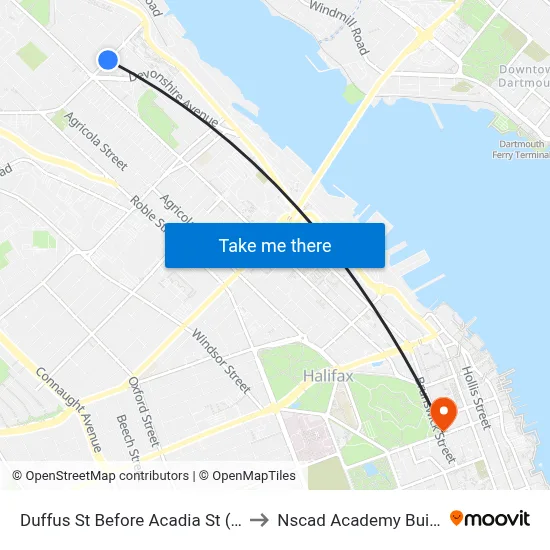Duffus St Before Acadia St (6584) to Nscad Academy Building map