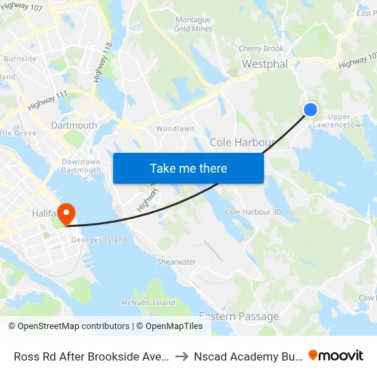 Ross Rd After Brookside Ave (8762) to Nscad Academy Building map